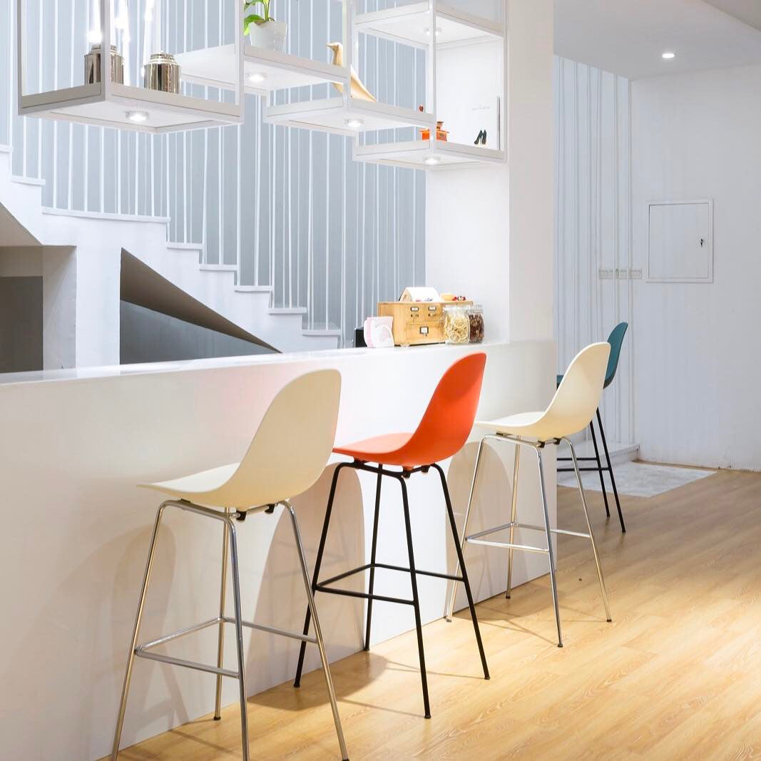 TA XL Counter Stool Black Base by Toou, showing ta xl counter stools black base in live shot.