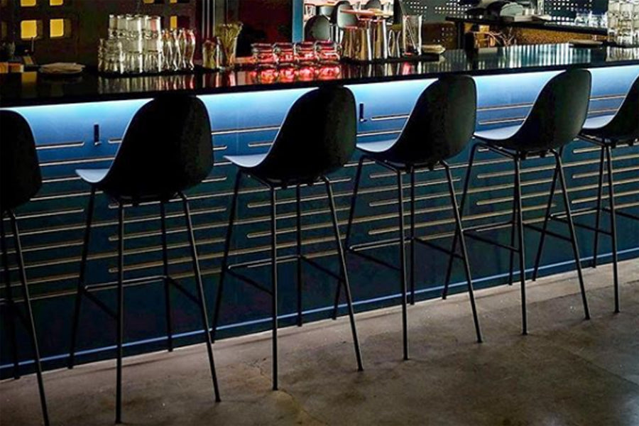 TA XL Counter Stool Black Base by Toou, showing ta xl counter stools black base in live shot.