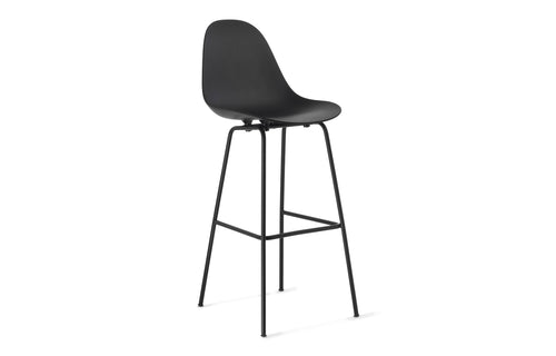 TA XL Counter Stool Black Base by Toou - Black Seat, No Seat Pad.