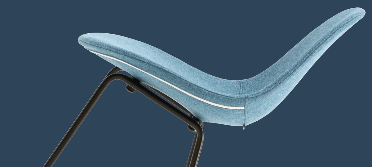 TA XL Upholstered Stool by Toou, showing ta xl upholstered stool in live shot.