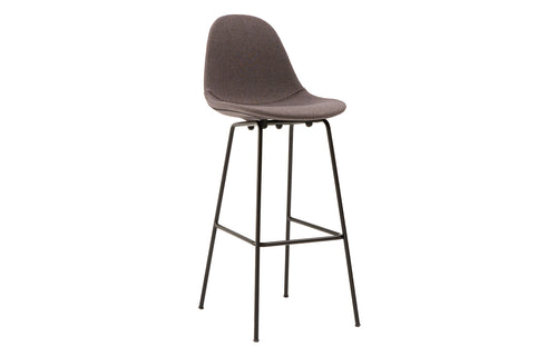 TA XL Upholstered Stool by Toou - Dark Grey Seat+Black Base.