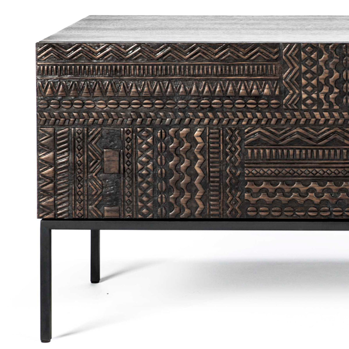 Tabwa TV Cupboard by Ethnicraft, showing closeup view of tv cupboard.