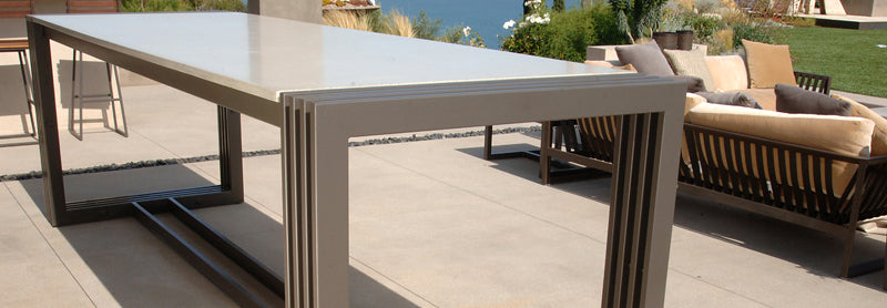 James De Wulf Tall Engagement Dining Table by De Wulf, showing tall engagement dining table in live shot.