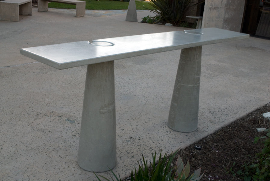 James DeWulf Tall Locking Console Table by DeWulf, showing side view of the table.