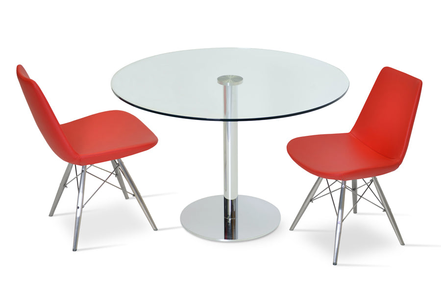 Tango Dining Table by SohoConcept, showing tango dining table with chairs.