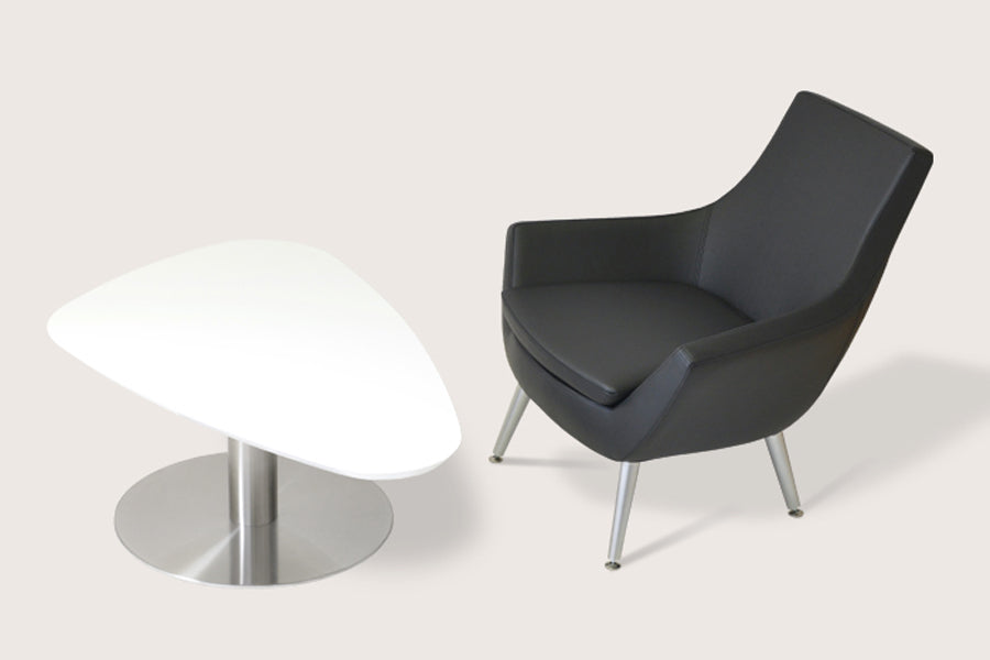 Tango Island Coffee Table by sohoConcept, showing top view of the table with black leatherette.