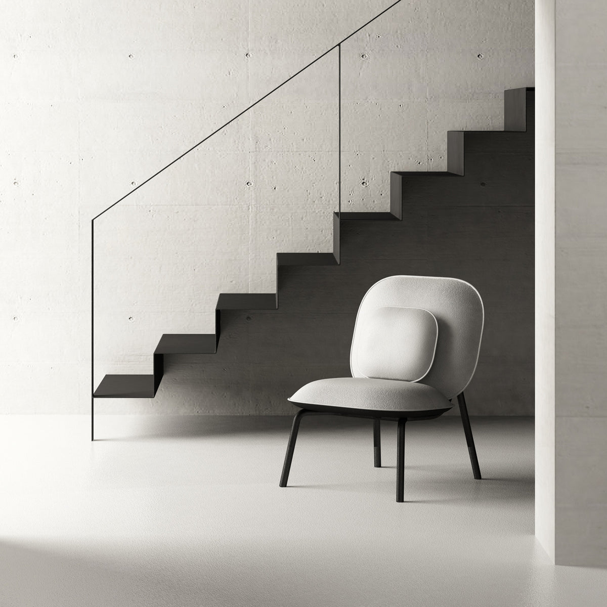 Tasca Lounge Chair w/ Pillow by Toou, showing tasca lounge chair w/ pillow in live shot.