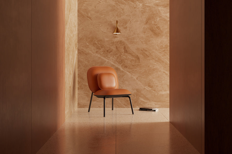 Tasca Lounge Chair w/ Pillow by Toou, showing tasca lounge chair w/ pillow in live shot.