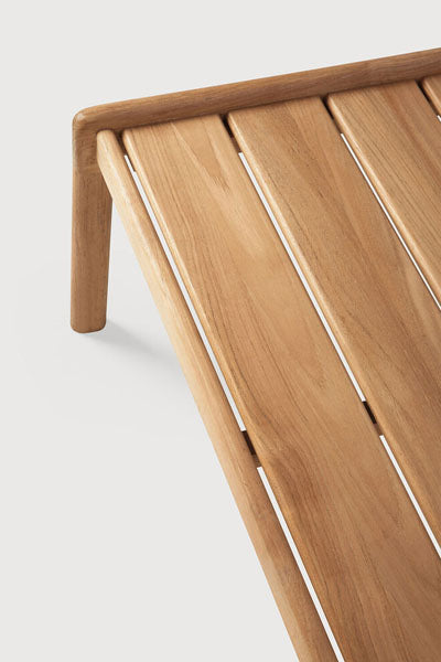 Jack Outdoor Coffee Table by Ethnicraft , showing closeup view of teak outdoor coffee table.