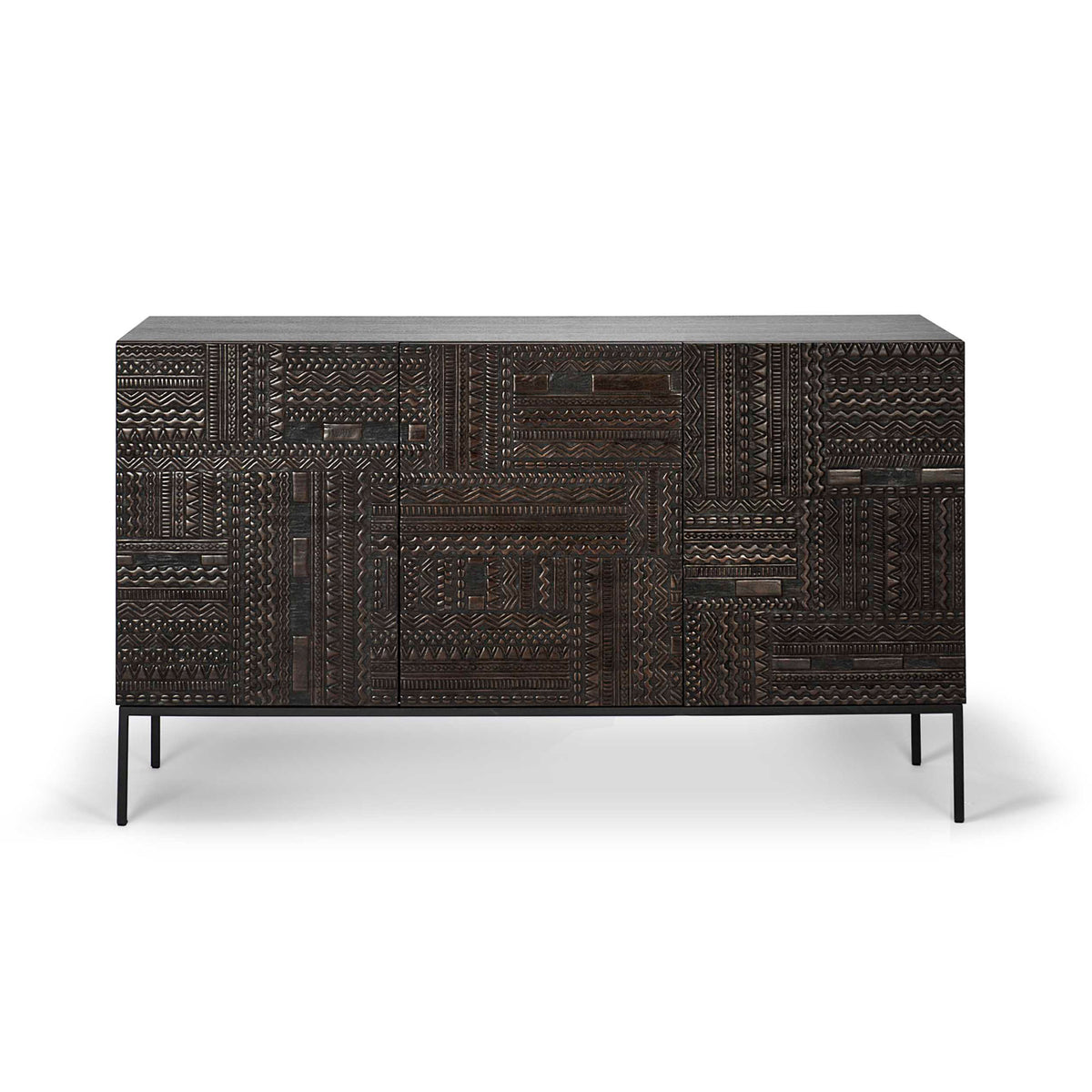 Tabwa Sideboard by Ethnicraft, showing front view of tabwa sideboard in 3 doors/teak.