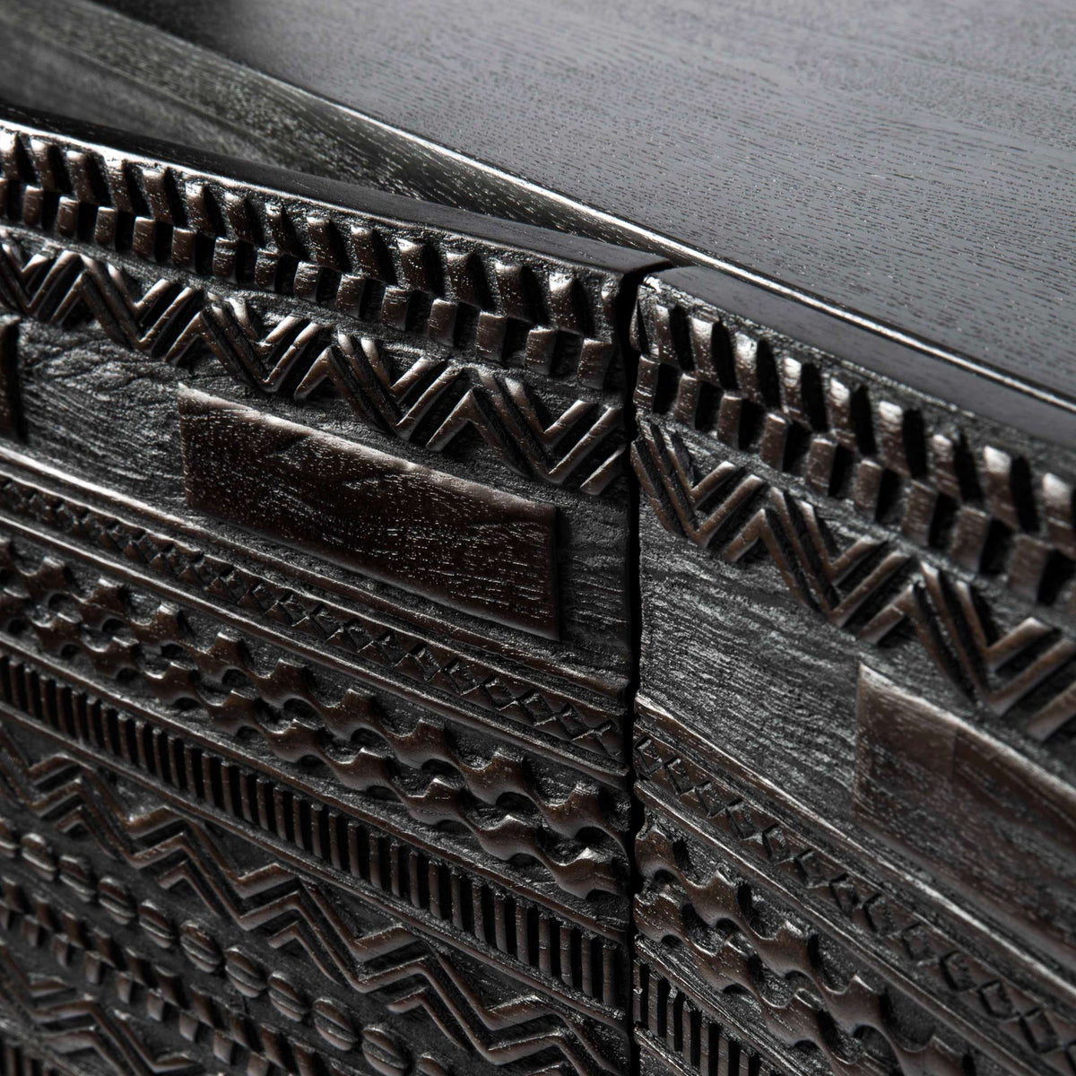 Tabwa Sideboard by Ethnicraft, showing closeup view of tabwa sideboard.