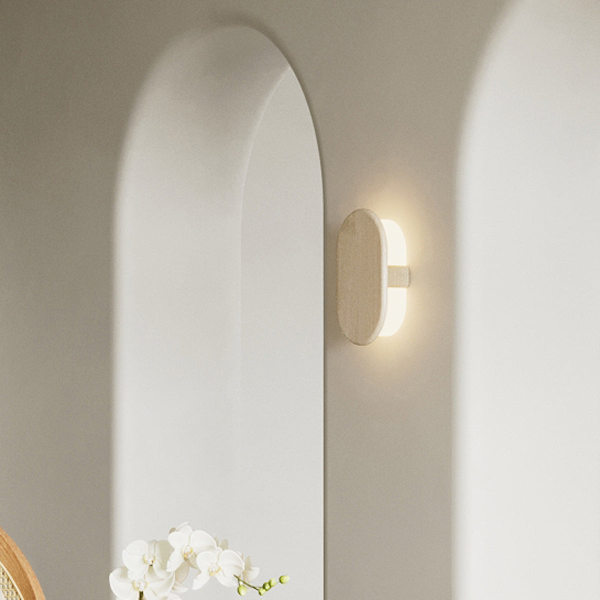 Tempus LED Sconce by Cerno, showing tempus led sconce in live shot.