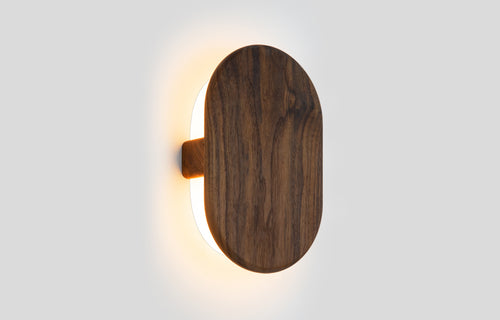 Tempus LED Sconce by Cerno - Walnut Wood Shade.