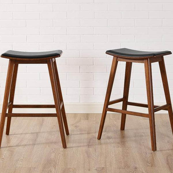 Terra Counter Stool by Greenington, showing two terra counter stools in live shot.