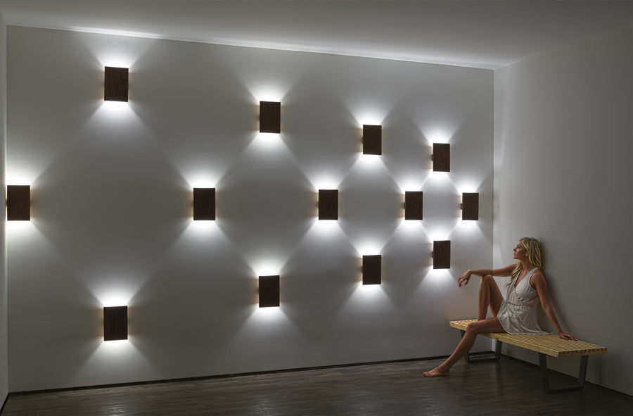 Tersus LED Sconce by Cerno, showing tersus led sconces in live shot.