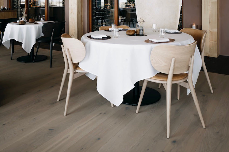 The Dining Chair by Mater, showing the dining chairs with tables in live shot.