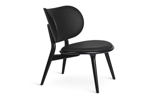 The Lounge Chair by Mater - Black Stained Beech Wood/Black Leather Seat.