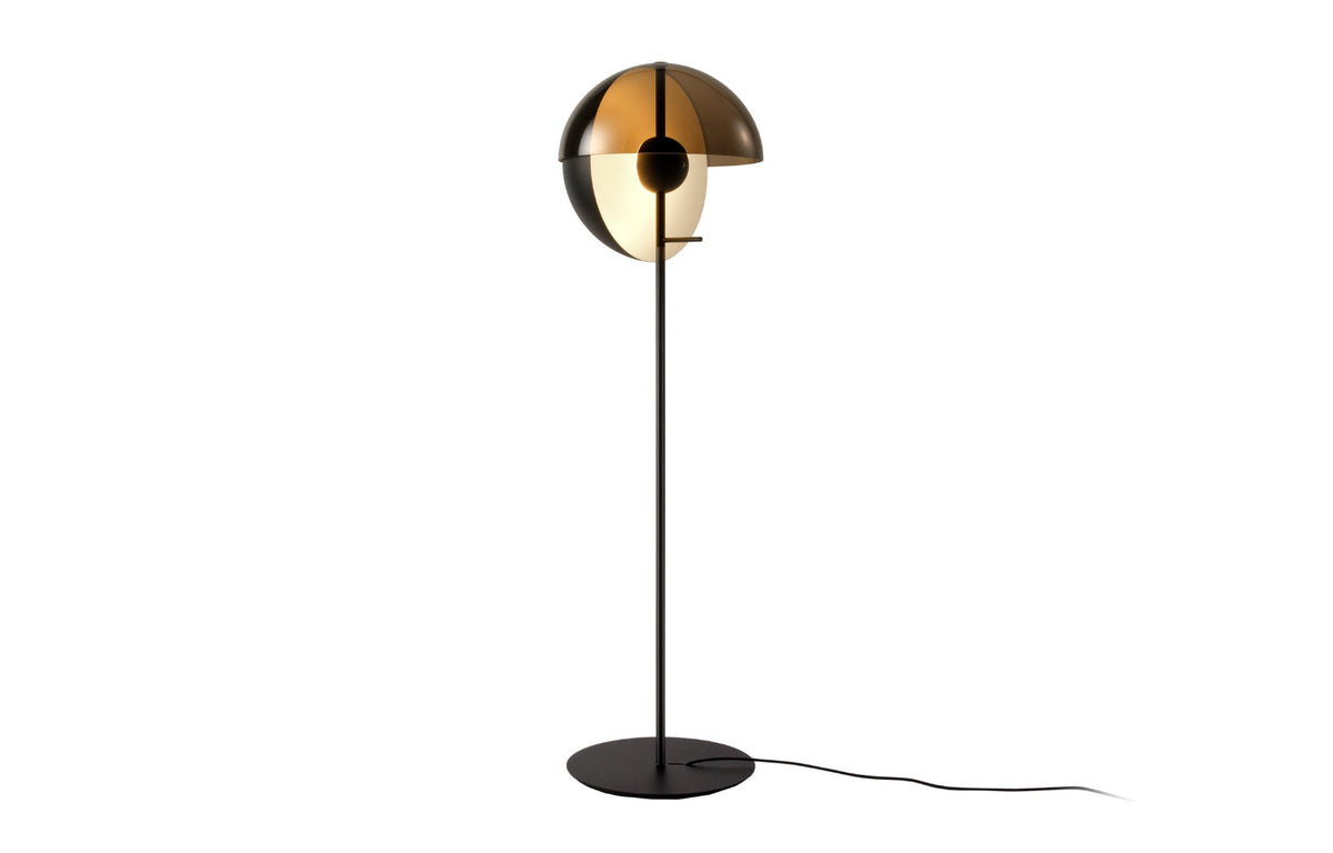 Theia Floor Lamp by Marset - Black Lacquered Aluminum.