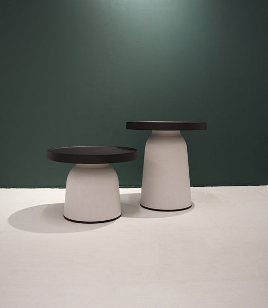 Thick Top Side Table by Toou, showing thick top side tables in live shot.