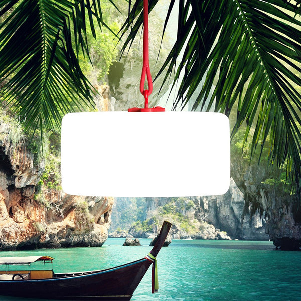 Thierry Le Swinger Outdoor Light by Fatboy, showing outdoor light in live shot.