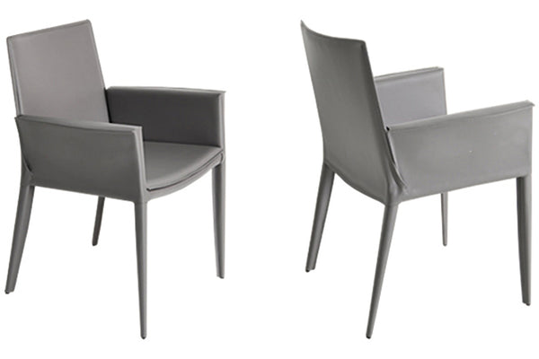Tiffany Arm Chair by sohoConcept, shown in grey bonded leather.