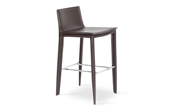 Tiffany Stool by SohoConcept - Counter, Brown Bonded Leather.