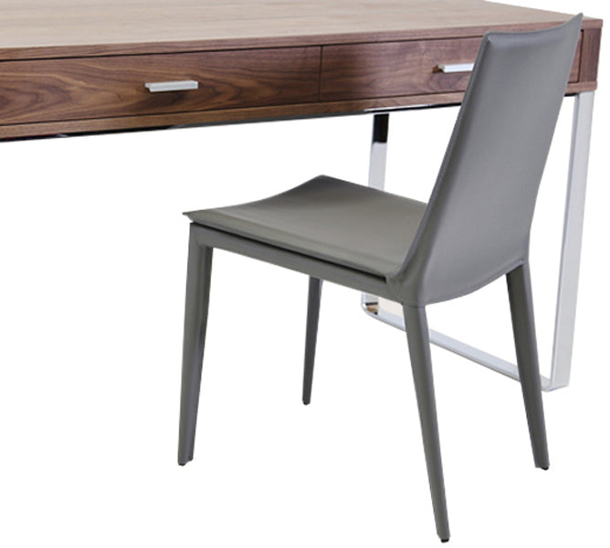 Tiffany Chair by sohoConcept, shown in gery leather & desk.
