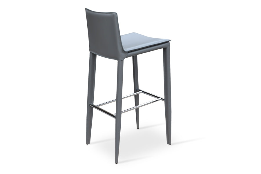 Tiffany Stool by SohoConcept, shown in grey bonded leather.