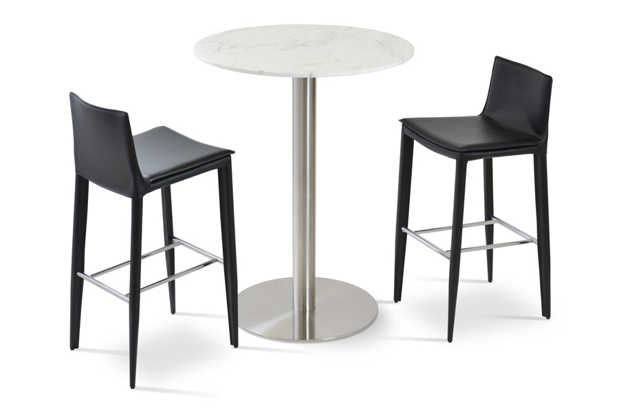 Tiffany Stool by SohoConcept, showing angle view of the stool with table.