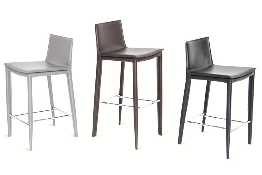 Tiffany Stool by SohoConcept, shown in brown leather.