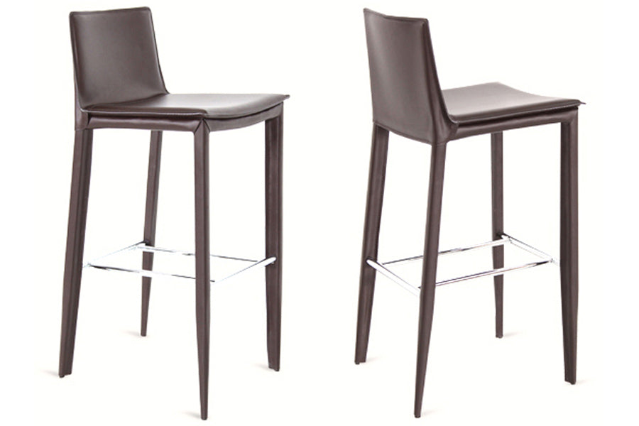 Tiffany Stool by SohoConcept, shown in brown leather (bonded).