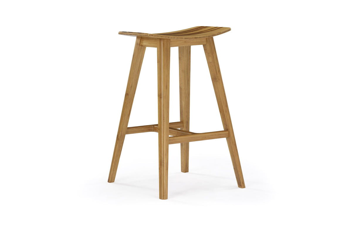 Tigris Exotic Counter Stool by Greenington - Caramelized/Exotic Tiger Inlay Wood.