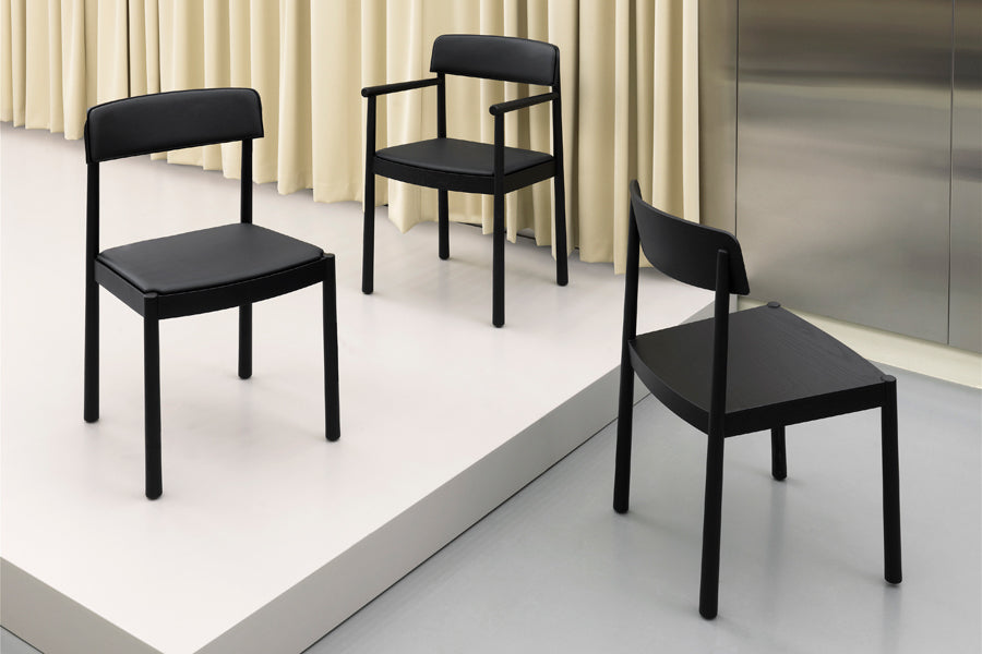 Timb Armchair by Normann Copenhagen, showing timb armchair in live shot.