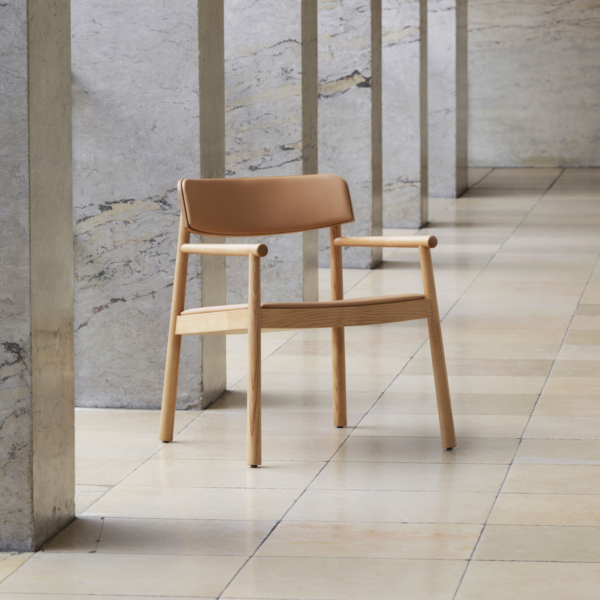 Timb Lounge Armchair by Normann Copenhagen, showing timb lounge armchair in live shot.