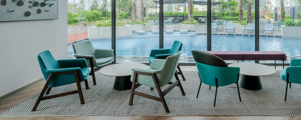 To Be Wood Lounge Chair by B&T, showing to be wood lounge chairs in live shot.