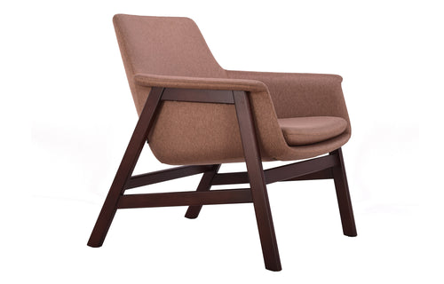 To Be Wood Lounge Chair by B&T - Coffee Fabric.