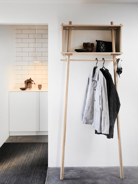 Töjbox Wardrobe by Woud, showing tojbox wardrobe in live shot.