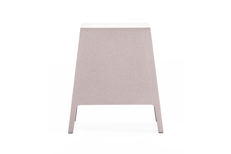 Tomo Side Table by Toou, showing front view of tomo side table in light brown plastic.