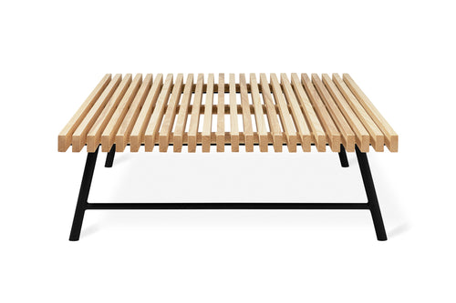 Transit Coffee Table by Gus Modern, showing front view of transit coffee table.