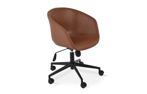 Tribeca Office Arm Chair by SohoConcept - Black Plated Steel, Hazelnut PPM-S