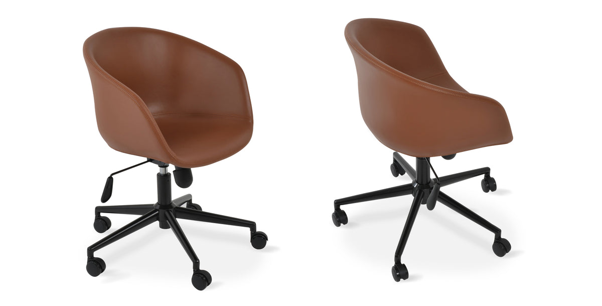 Tribeca Office Arm Chair by SohoConcept, showing two angle view of tribeca office arm chairs together.