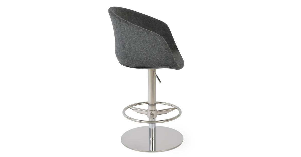 Tribeca Piston Stool by SohoConcept, showing side view of piston stool.