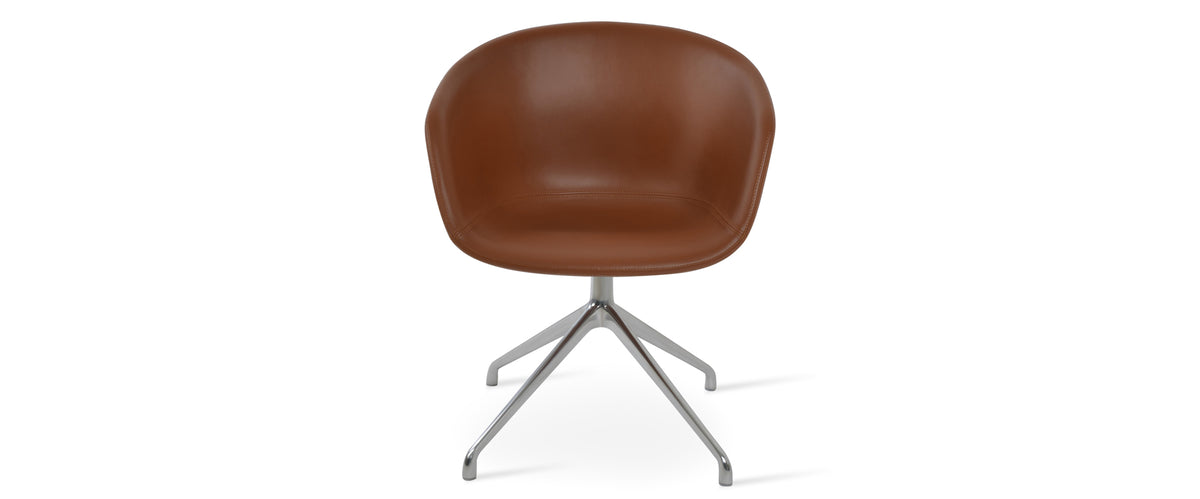 Tribeca Spider Plus Swivel Chair by SohoConcept, showing front view of spider plus swivel chair.
