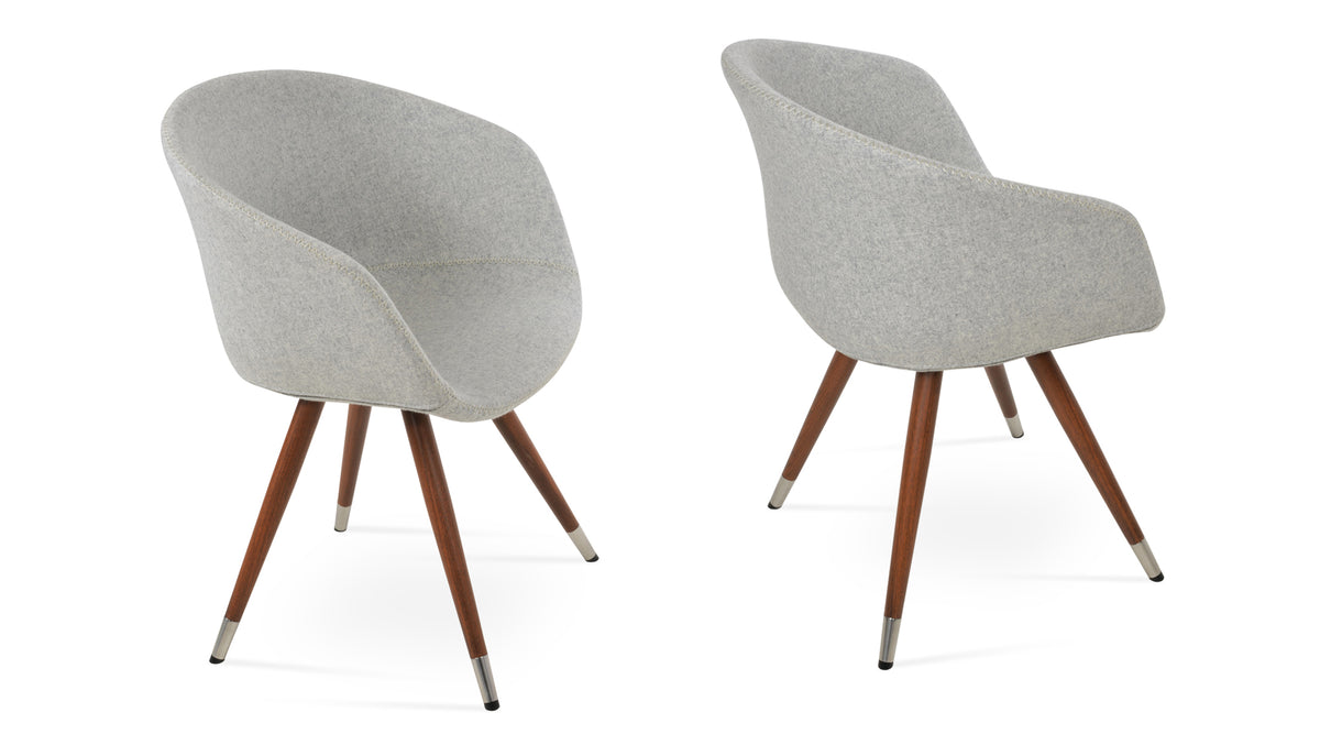 Tribeca Star Arm Chair by SohoConcept, showing angle/back angle view of star arm chairs.