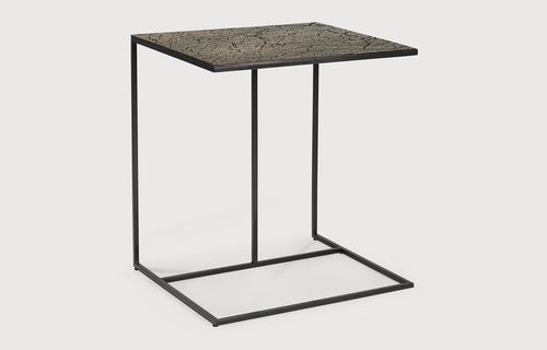 Triptic Lava Taupe Side Table by Ethnicraft - Whisky Top.