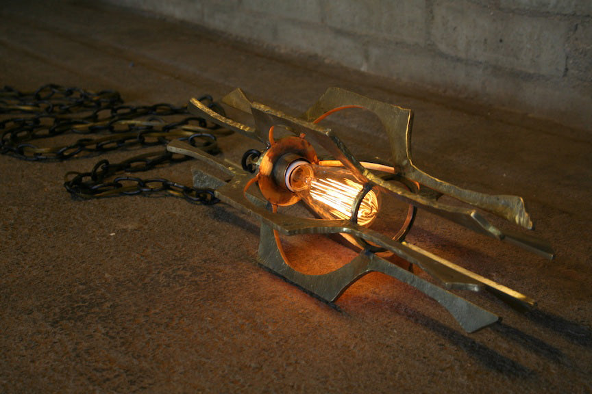 James De Wulf Triton Pendant by De Wulf, showing triton pendant in live shot.