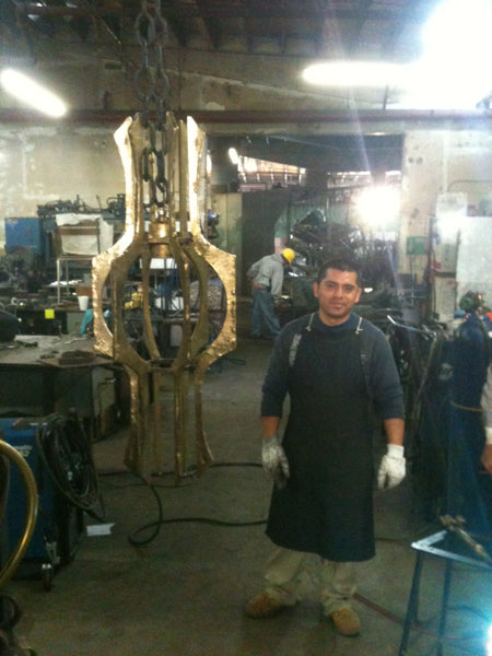 James De Wulf Triton Pendant by De Wulf, showing triton pendant in live shot.