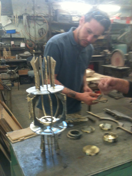 James De Wulf Triton Pendant by De Wulf, showing triton pendant in live shot.