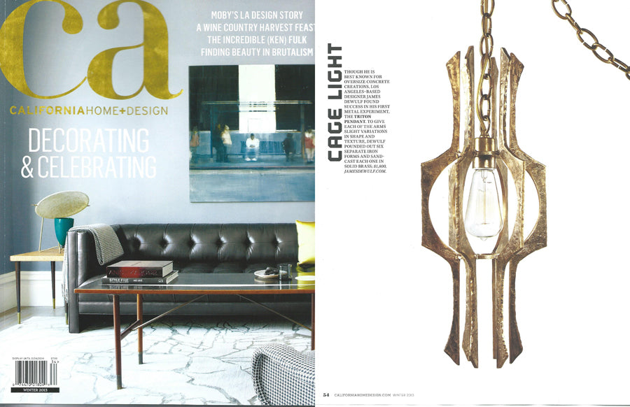James De Wulf Triton Pendant by De Wulf, showing triton pendant in live shot.