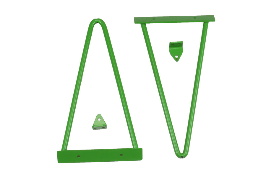 Adams Shelf Brackets by Tronk Design, showing brackets of adams shelf brackets in green powder coated steel.